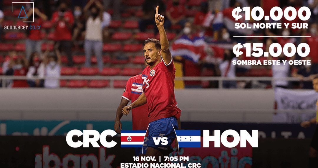 ₡10 mil colones la entrada más barata para el partido Costa Rica – Honduras