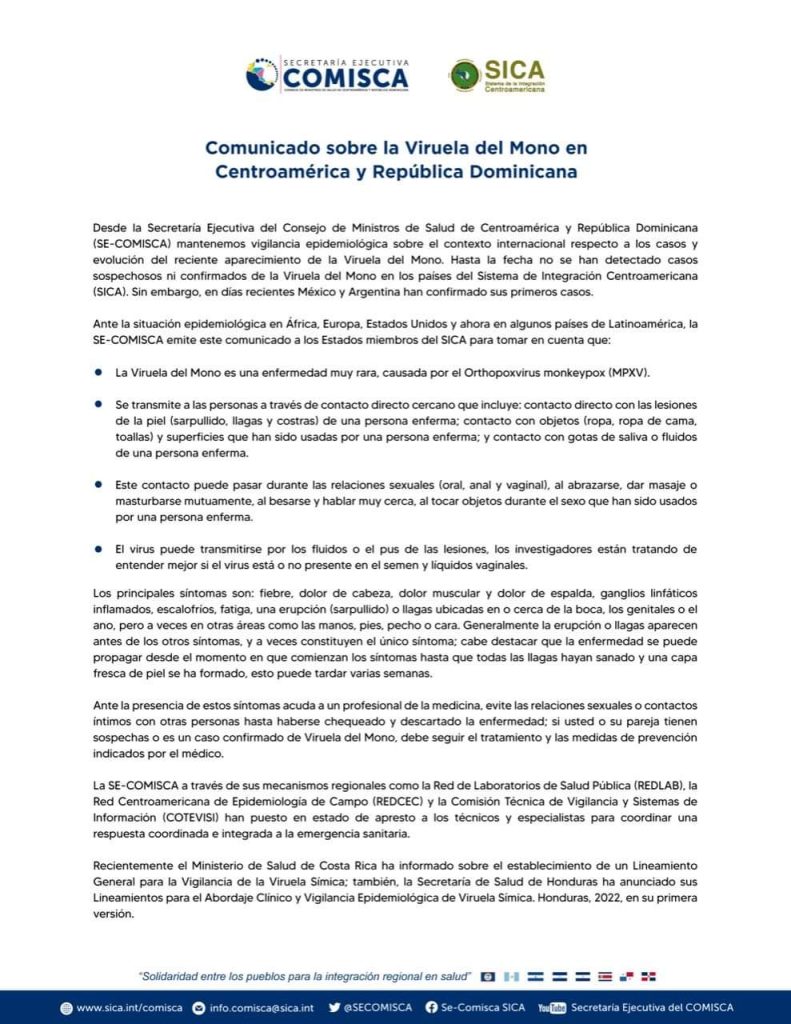 Costa Rica y Honduras: Únicos países con lineamiento contra la viruela del mono en Centroamérica