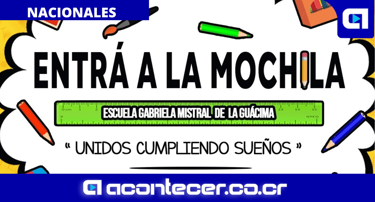 Entrá a la Mochila para donar útiles a niños de escuela en Guácima