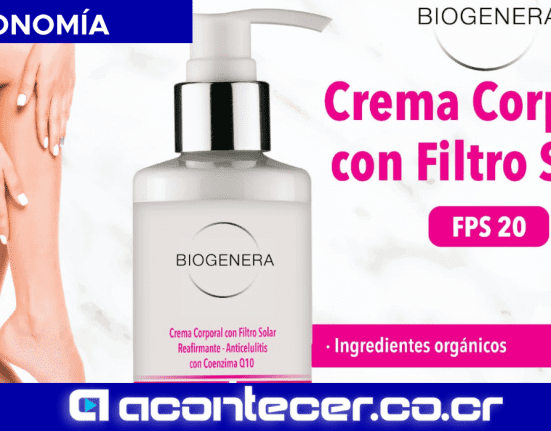 Esta crema con filtro solar, es perteneciente a la marca Biogenera - Costa Rica