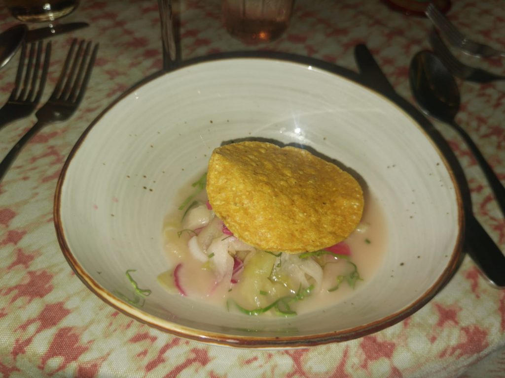 Ceviche de chayote, restaurante Katonga Tortuguero