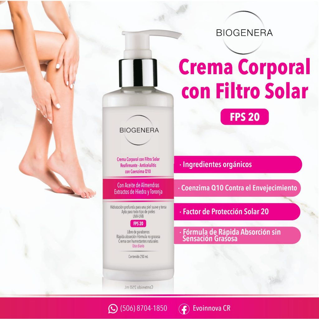 Crema con filtro solar - Biogenera