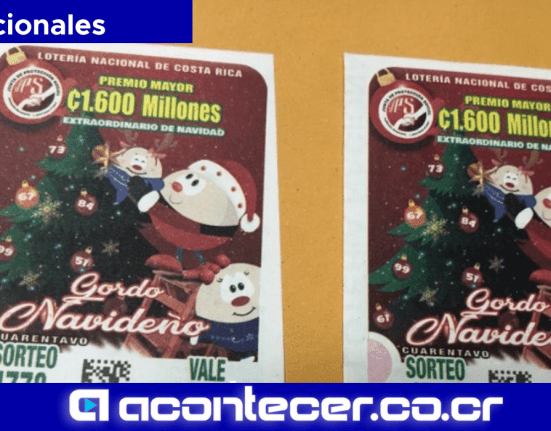 Sorteo de gordo navideño 2023 Lotería Costa Rica JPS