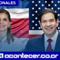 Laura Fernández conversando con Marco Rubio