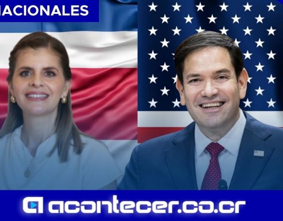 Laura Fernández conversando con Marco Rubio